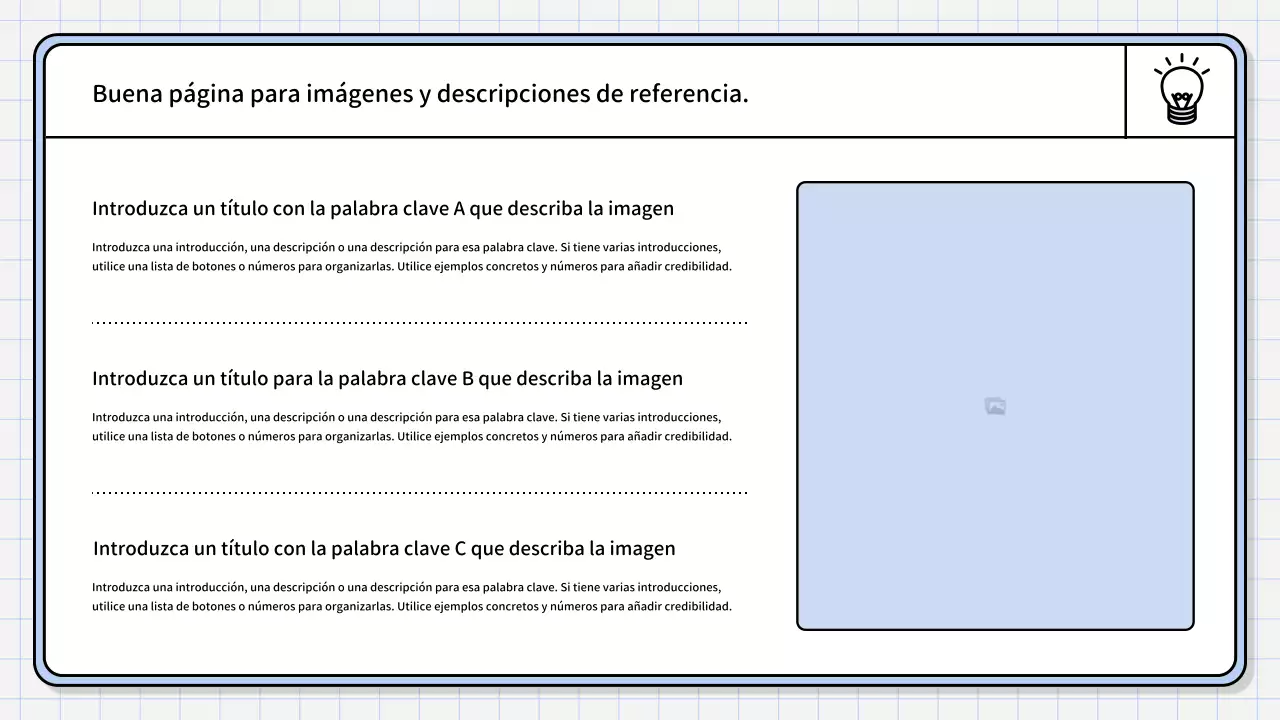 Un sencillo informe de síntesis de color azul claro