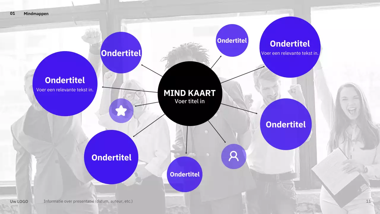 Eenvoudige, gevarieerde lay-outs in blauw voor planning