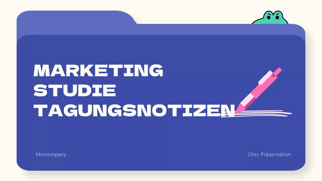 Blau und Minze Einfaches Marketing Studie Anmerkungen Bericht