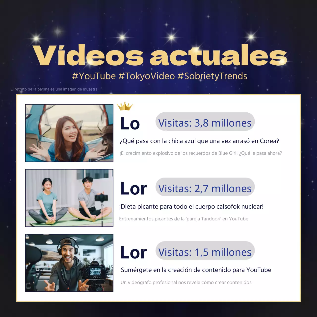 Lujoso contenido en oro y azul marino Información de fin de año