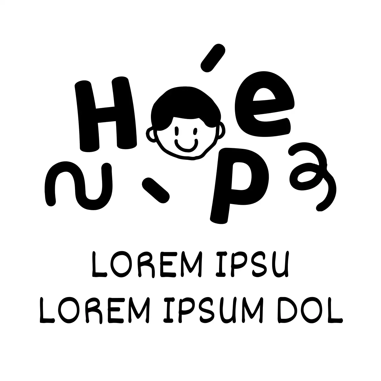 Centro di assistenza all'infanzia con illustrazioni e caratteri graziosi