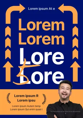 Geometrischer Umschlag für Englischkenntnisse in Marineblau und Orange