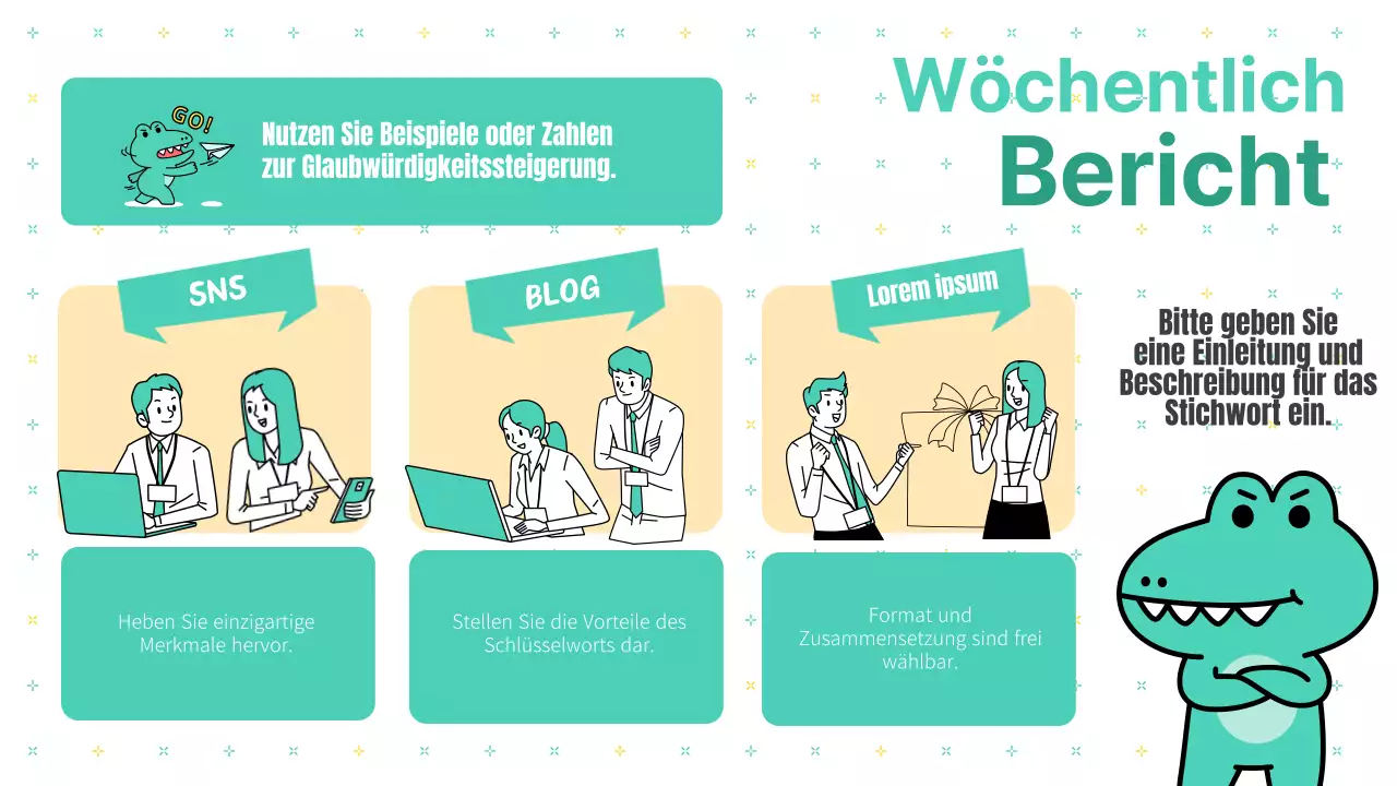 Mint und Weiß Kitsch Marketing Notizen Bericht