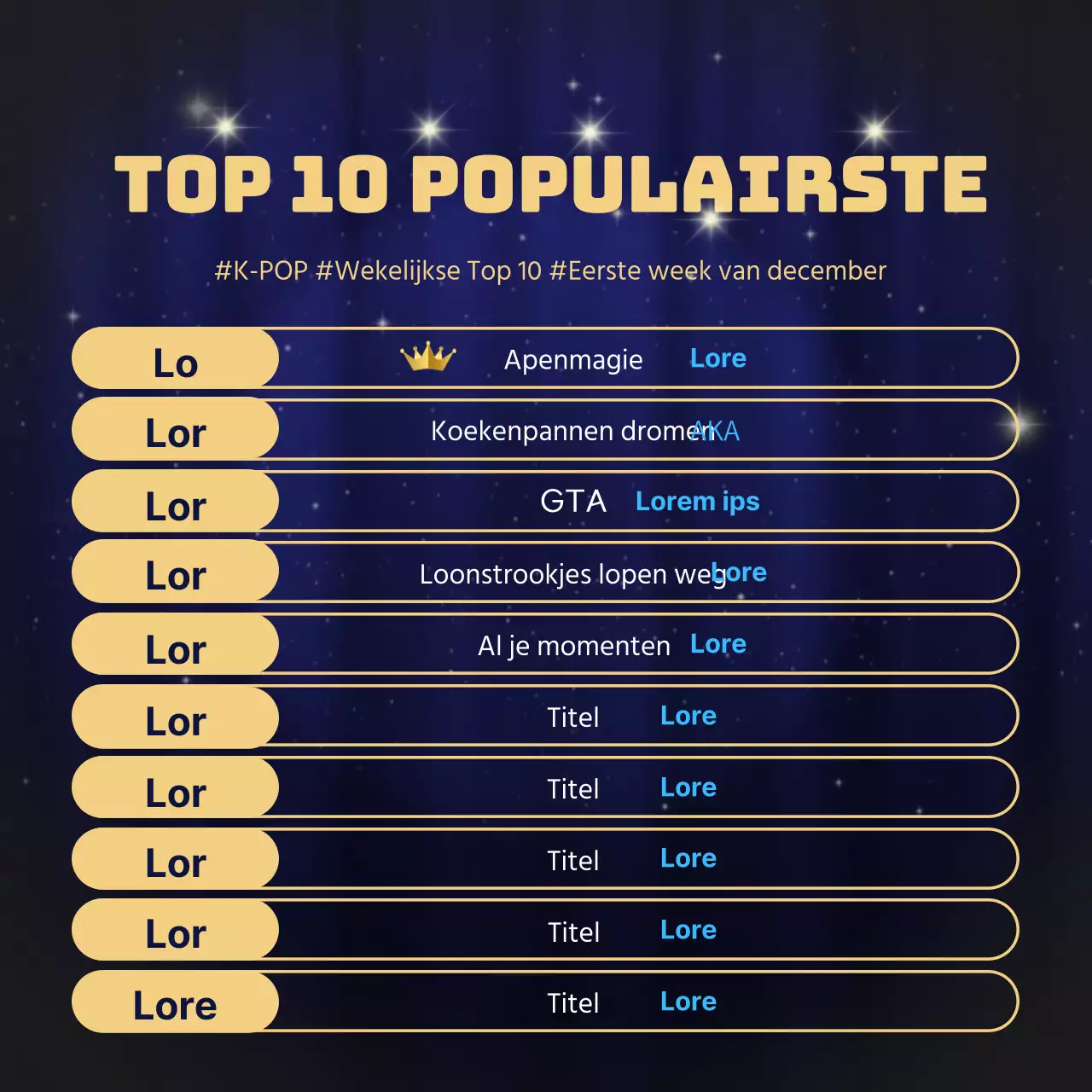 Luxe inhoud in goud en marineblauw Eindejaarsinformatie