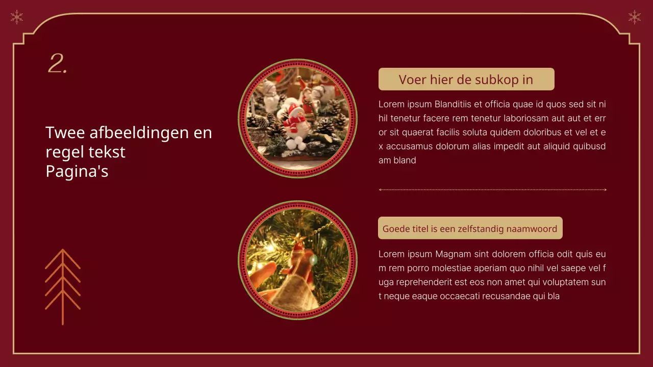 Een klassieke kerstreportage in rood en beige