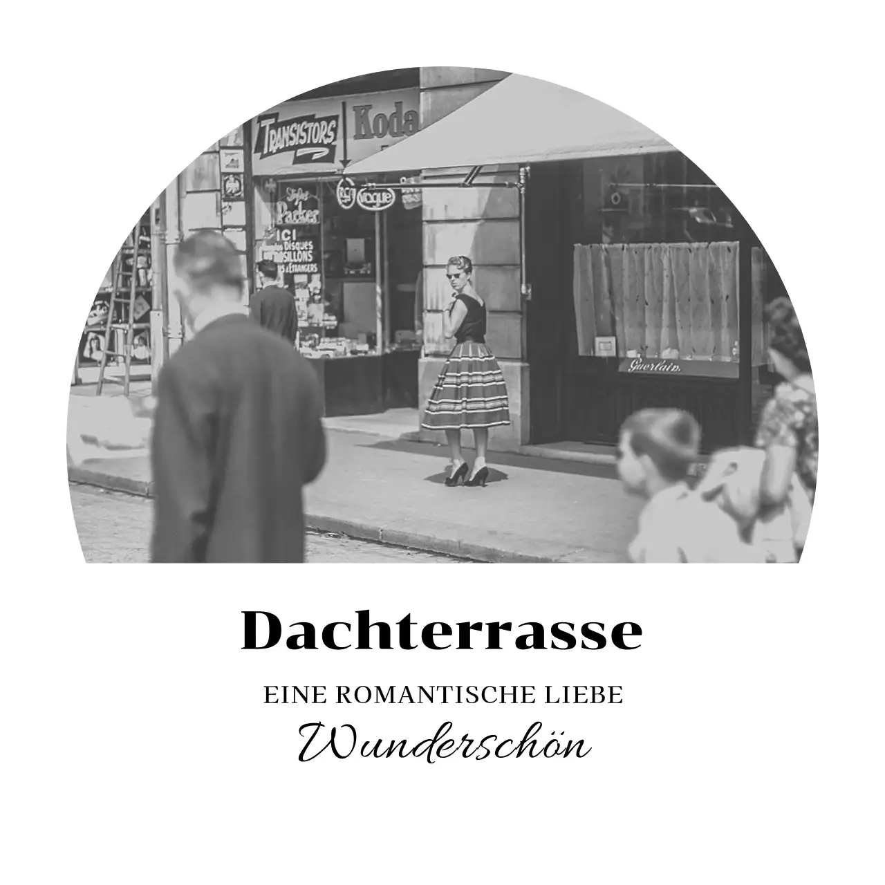 Vintage-inspirierte Kneipe mit schwarz-weißen Bildern und Serifenschrift