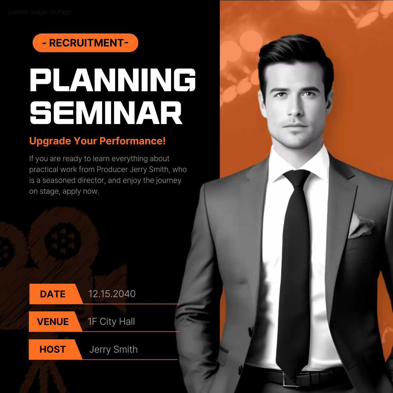 오렌지 프로페셔널 세미나 모집 소셜 미디어 게시물