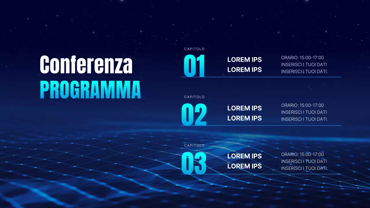 Semplice presentazione per conferenze in blu navy e azzurro