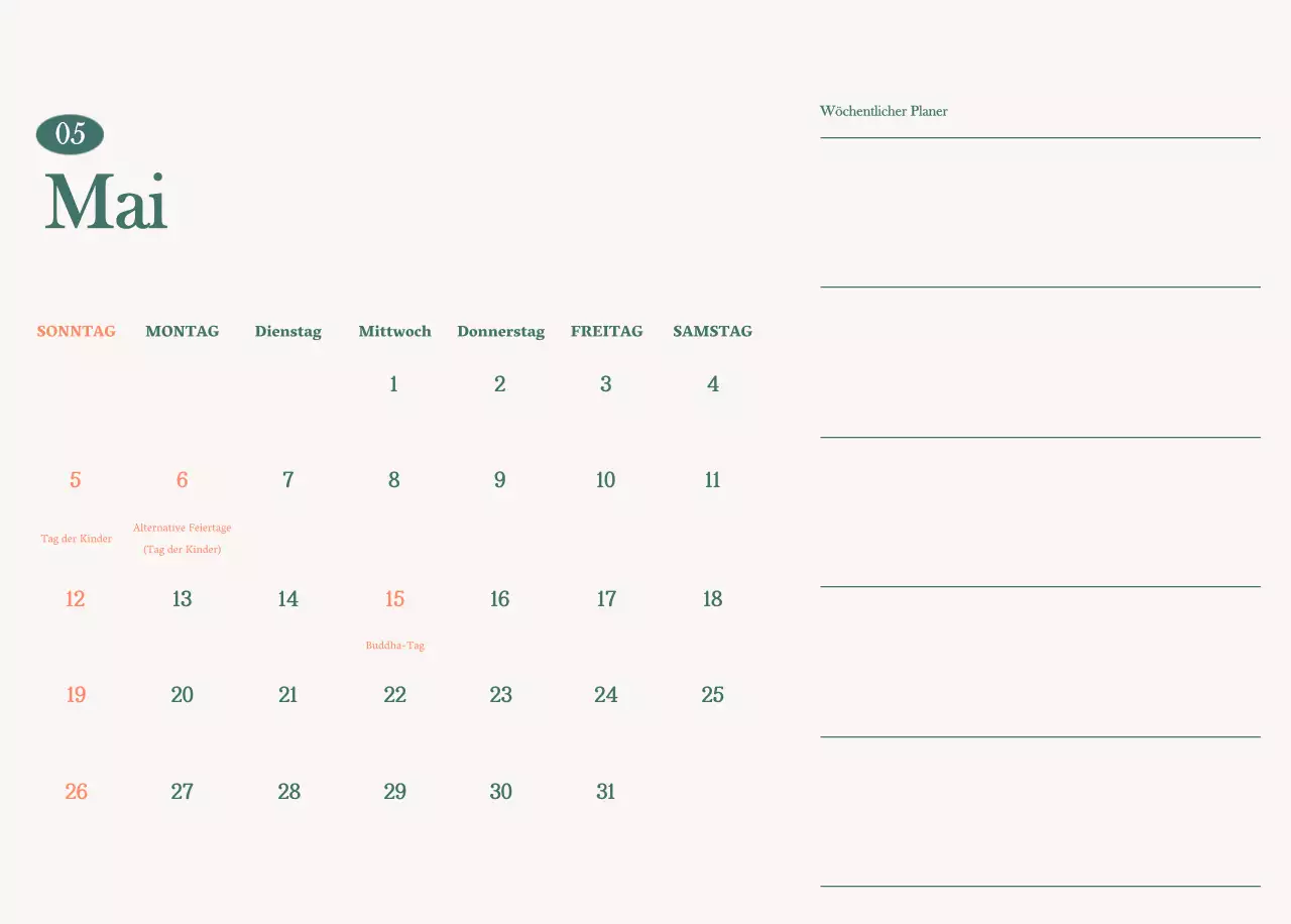 Cafe-Kalender mit Empfehlungen für das Getränk des Monats