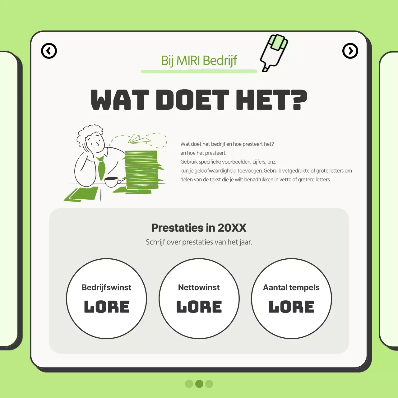 Eenvoudige bedrijfspromotie in chartreuse en oranje