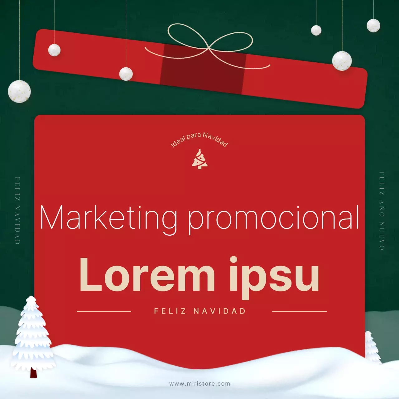 Un resumen de marketing navideño en rojo y verde