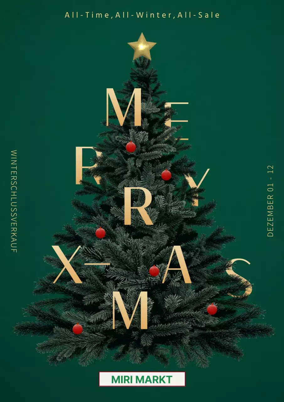Trendige Weihnachtswerbung in Grün