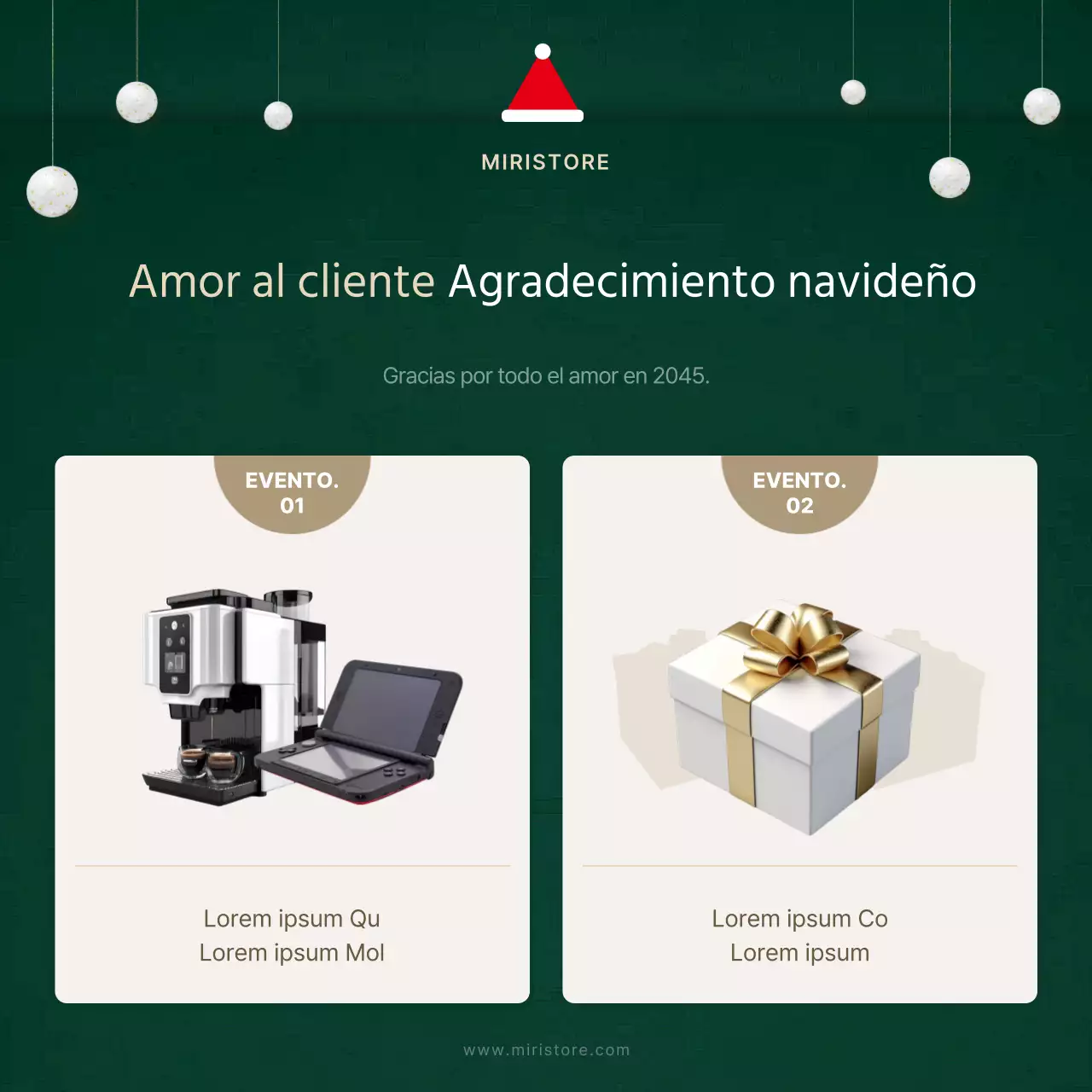 Un resumen de marketing navideño en rojo y verde