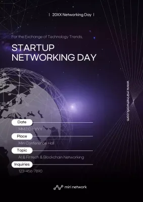 Black Modern Networking Event Poster