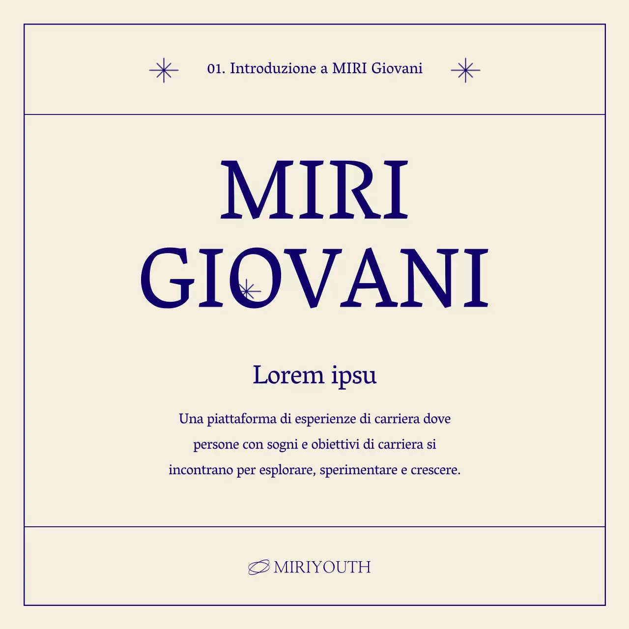 Un semplice posto di reclutamento per la comunità in blu navy e beige.