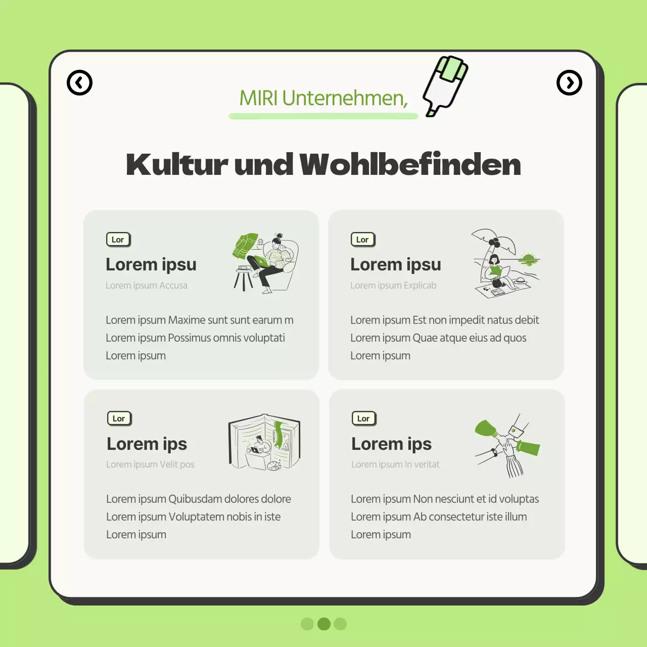 Einfache Firmenwerbung in Chartreuse und Orange