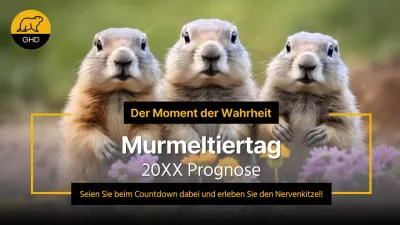 Gelb und Schwarz Einfache Murmeltiertag-Vorhersage