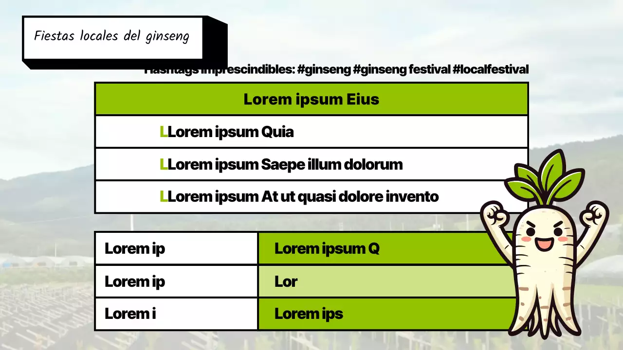 Guía del festival del ginseng verde y retro