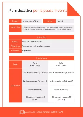 Guida ai piani semplici per le vacanze scolastiche in rosso e grigio