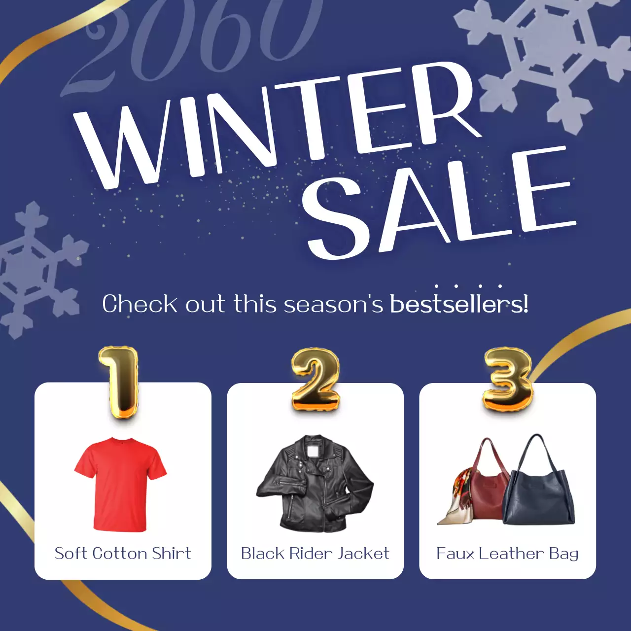 Blue Modern Winter Promotion Social Media Post