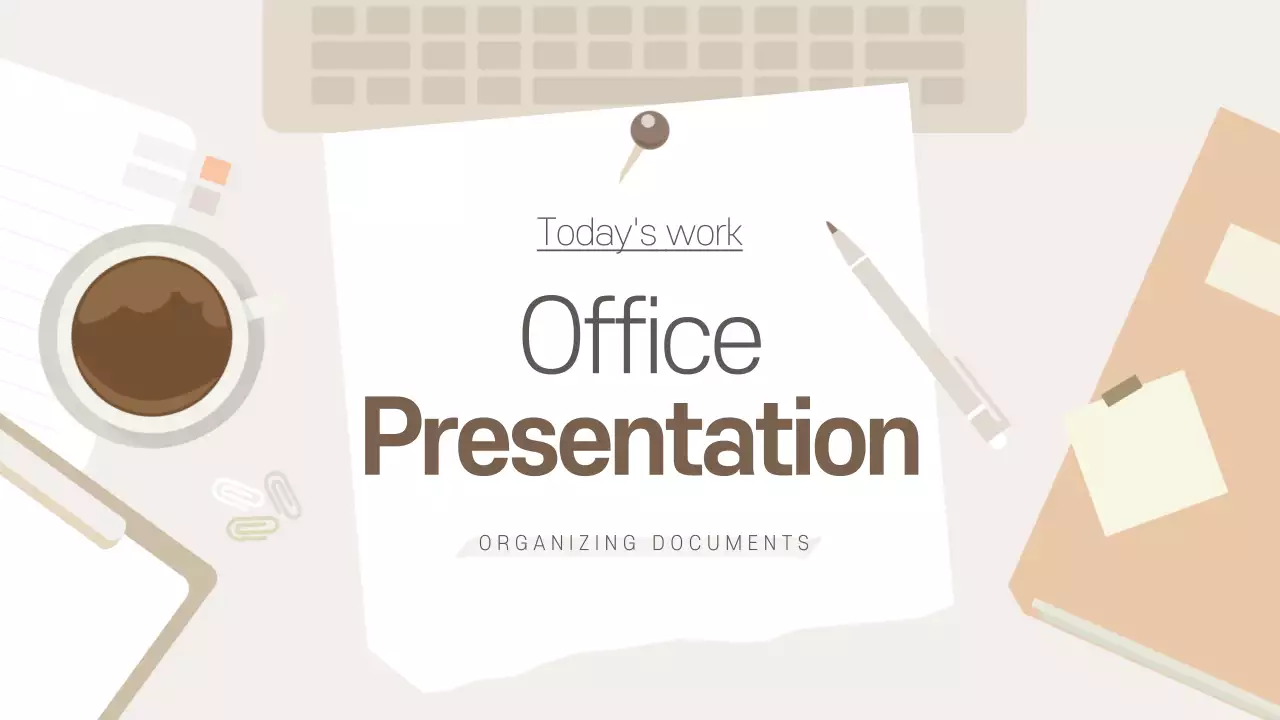 베이지 모던 오피스 프레젠테이션