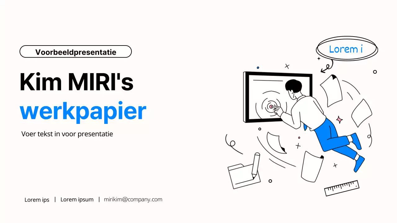 Eenvoudige blauw-zwarte kantoorwerkpresentatie