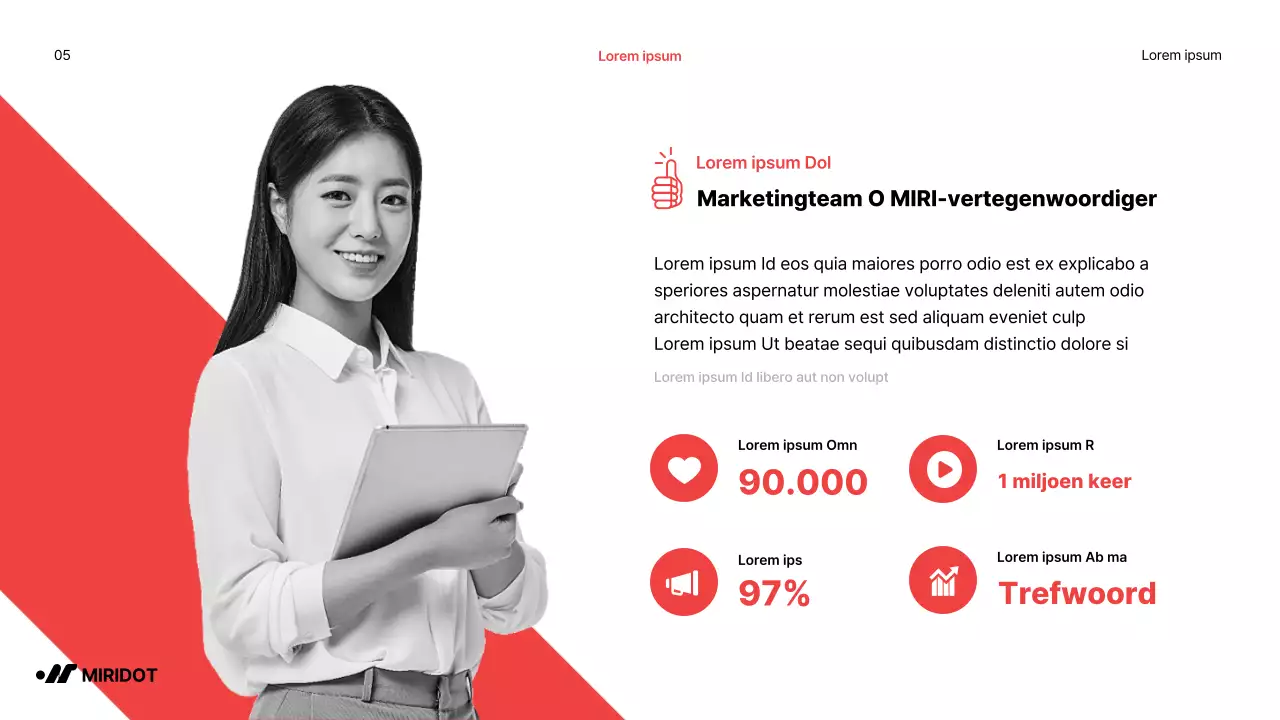 Eenvoudig eindejaarsrapport met rode accenten