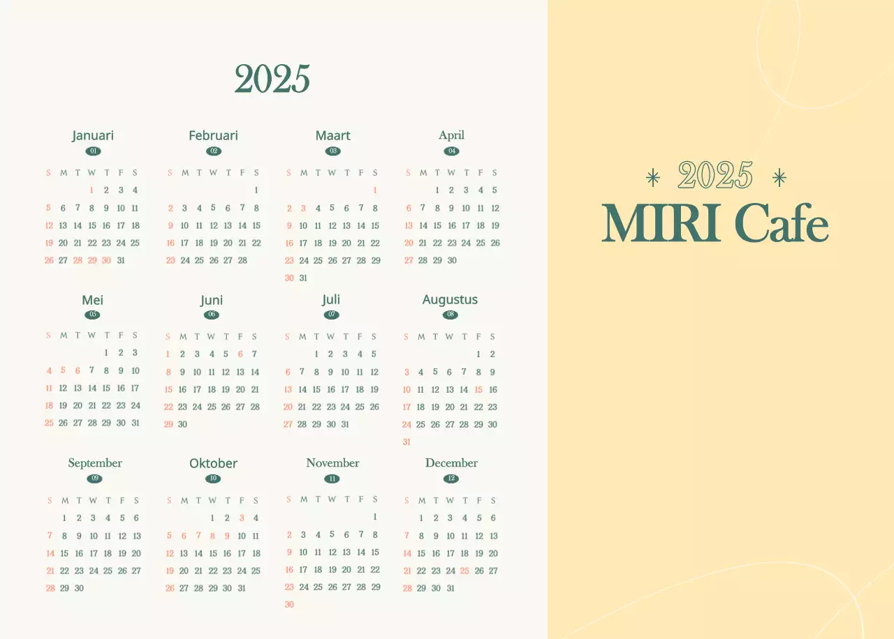 Cafékalender met aanbevelingen voor de drank van de maand