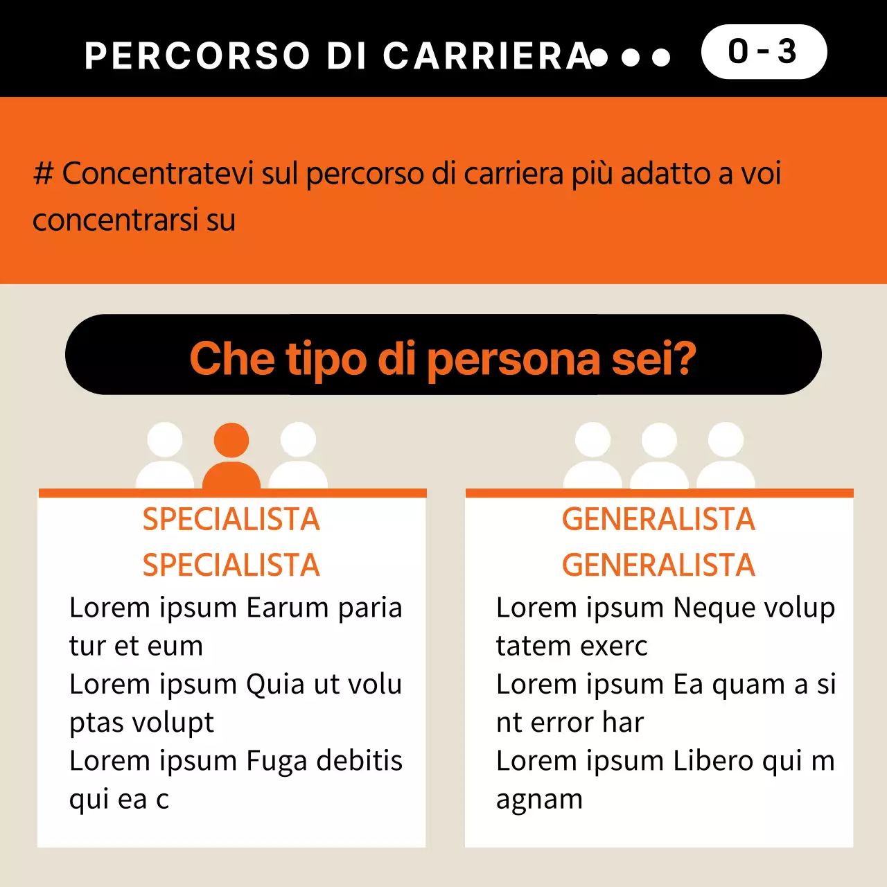 Piano aziendale semplice in arancione e beige