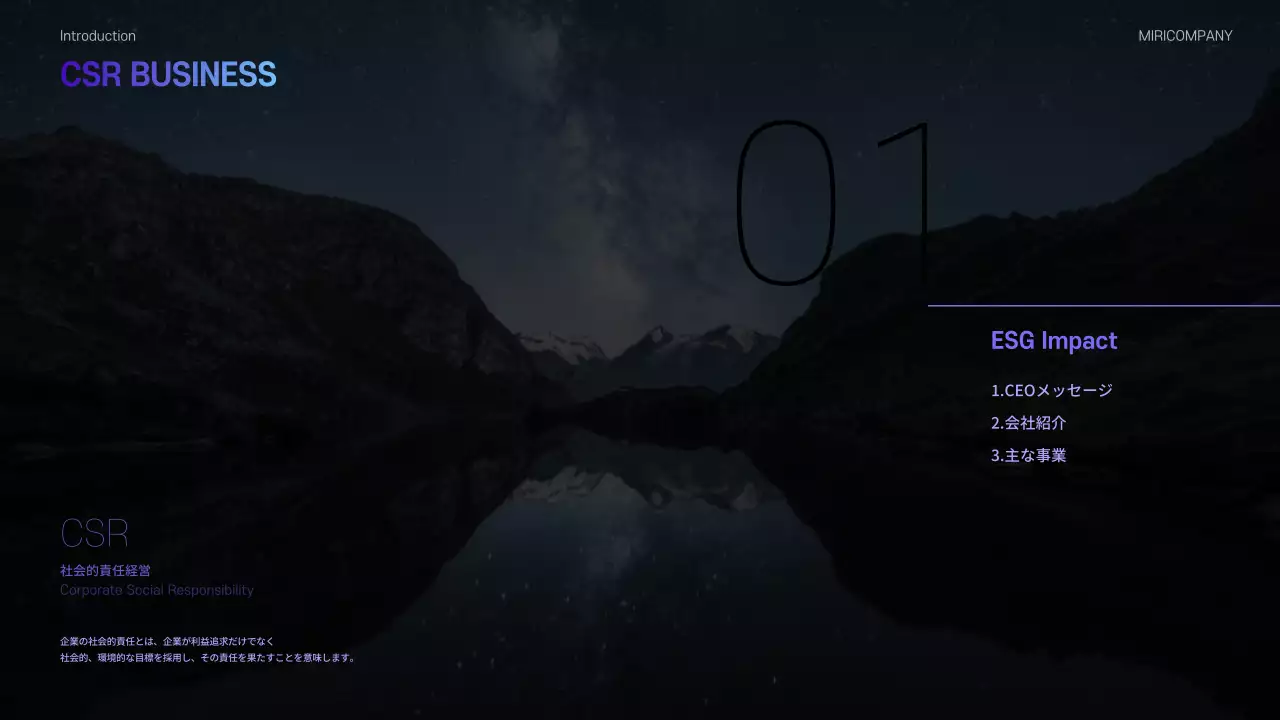 青 モダン ESG 報告書 プレゼンテーション