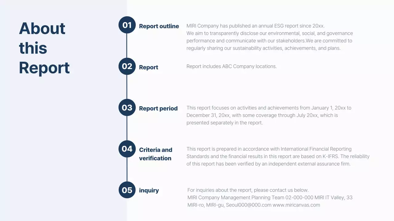 Blue Professional Esg Report Document Presentation