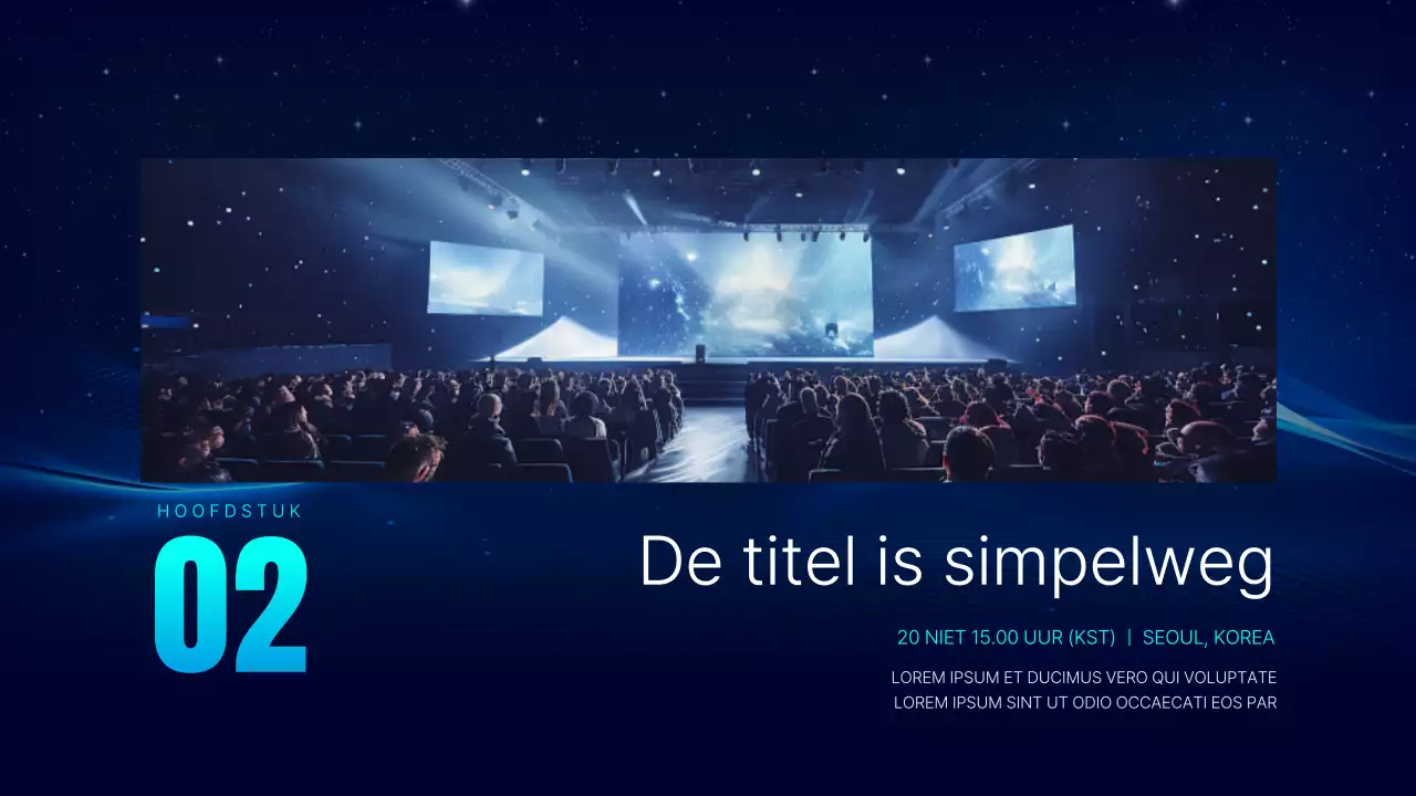 Eenvoudige conferentiepresentatie in marineblauw en lichtblauw