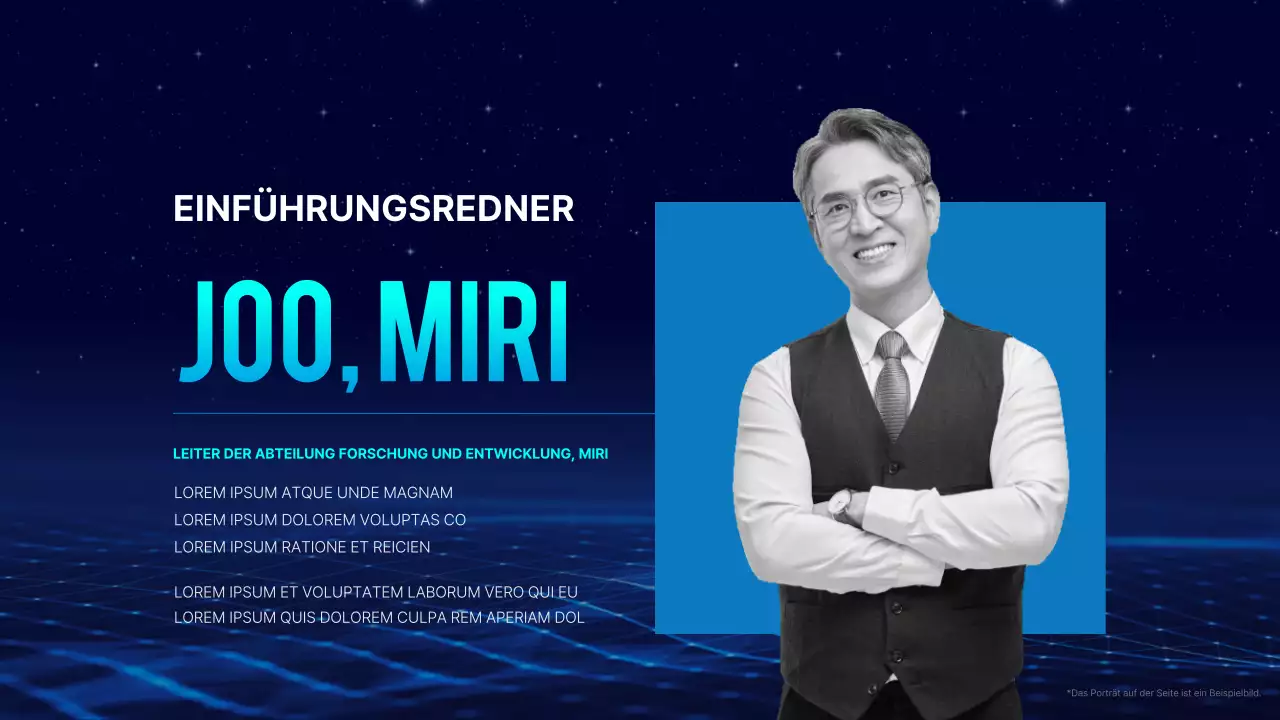 Einfache Konferenzpräsentation in Marineblau und Hellblau