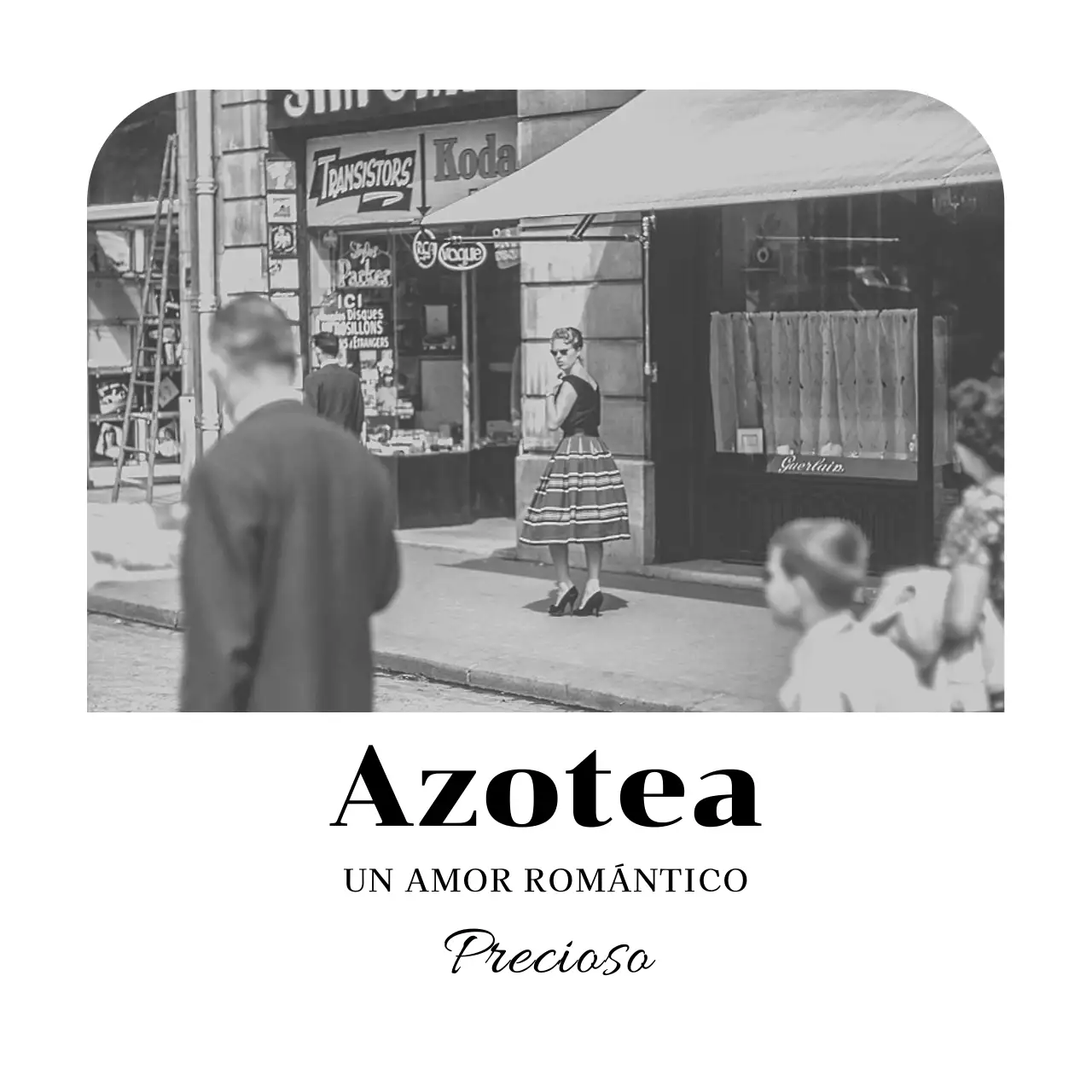 Pub de inspiración vintage con imágenes en blanco y negro y tipografía con gracias