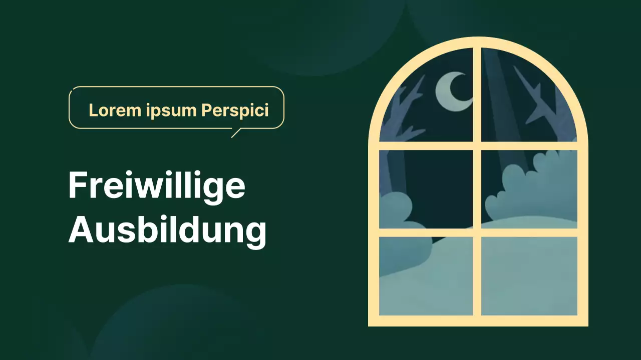 Ein minimalistisches grün-gelbes Tutorial zum Thema Freiwilligenarbeit