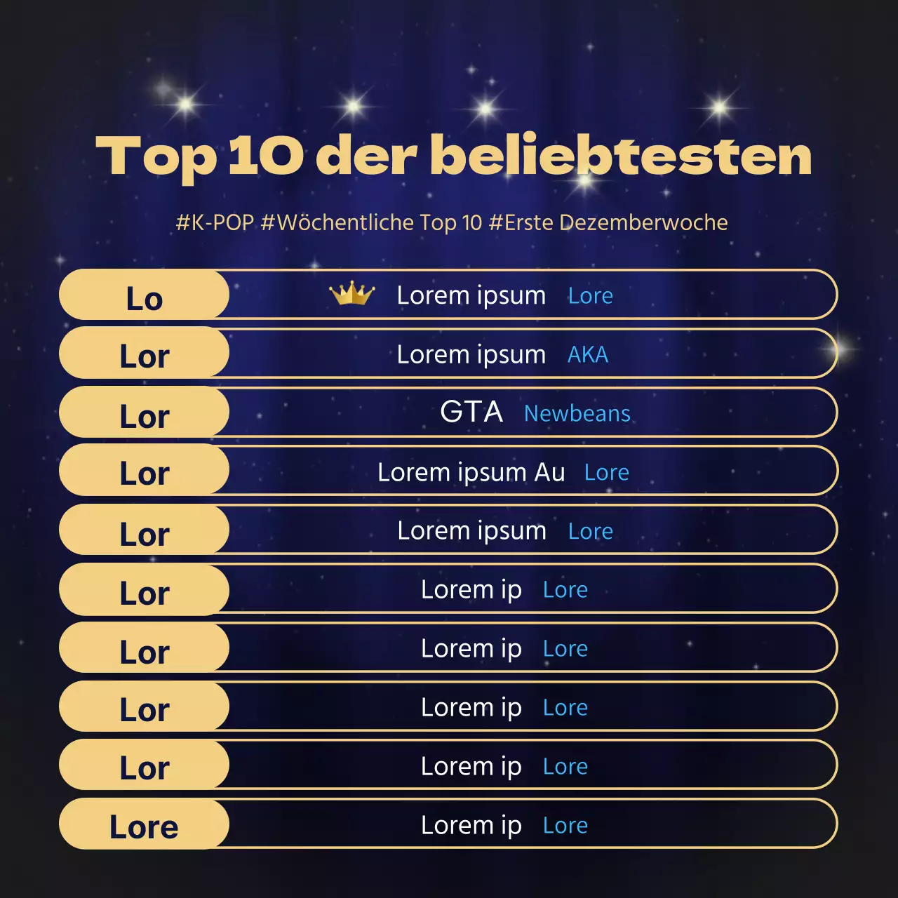 Luxuriöser Inhalt in Gold und Marineblau Informationen zum Jahresende