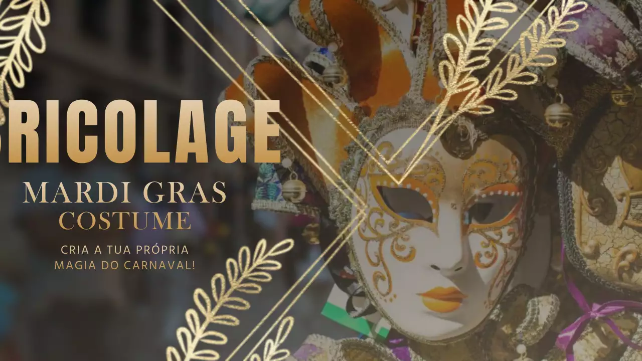 Guia de bricolage para o fato de Carnaval clássico dourado