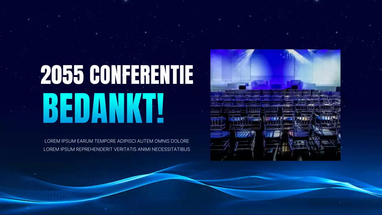 Eenvoudige conferentiepresentatie in marineblauw en lichtblauw