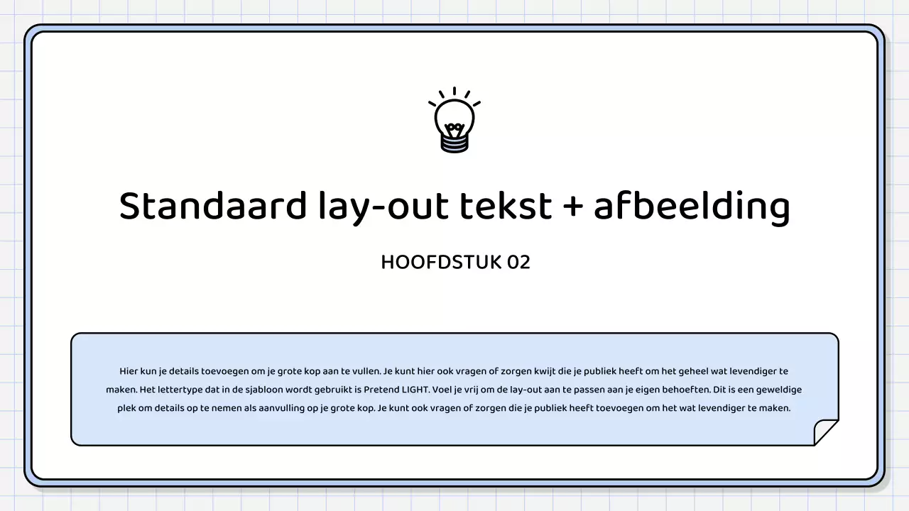 Een eenvoudig, lichtblauw samenvattend rapport