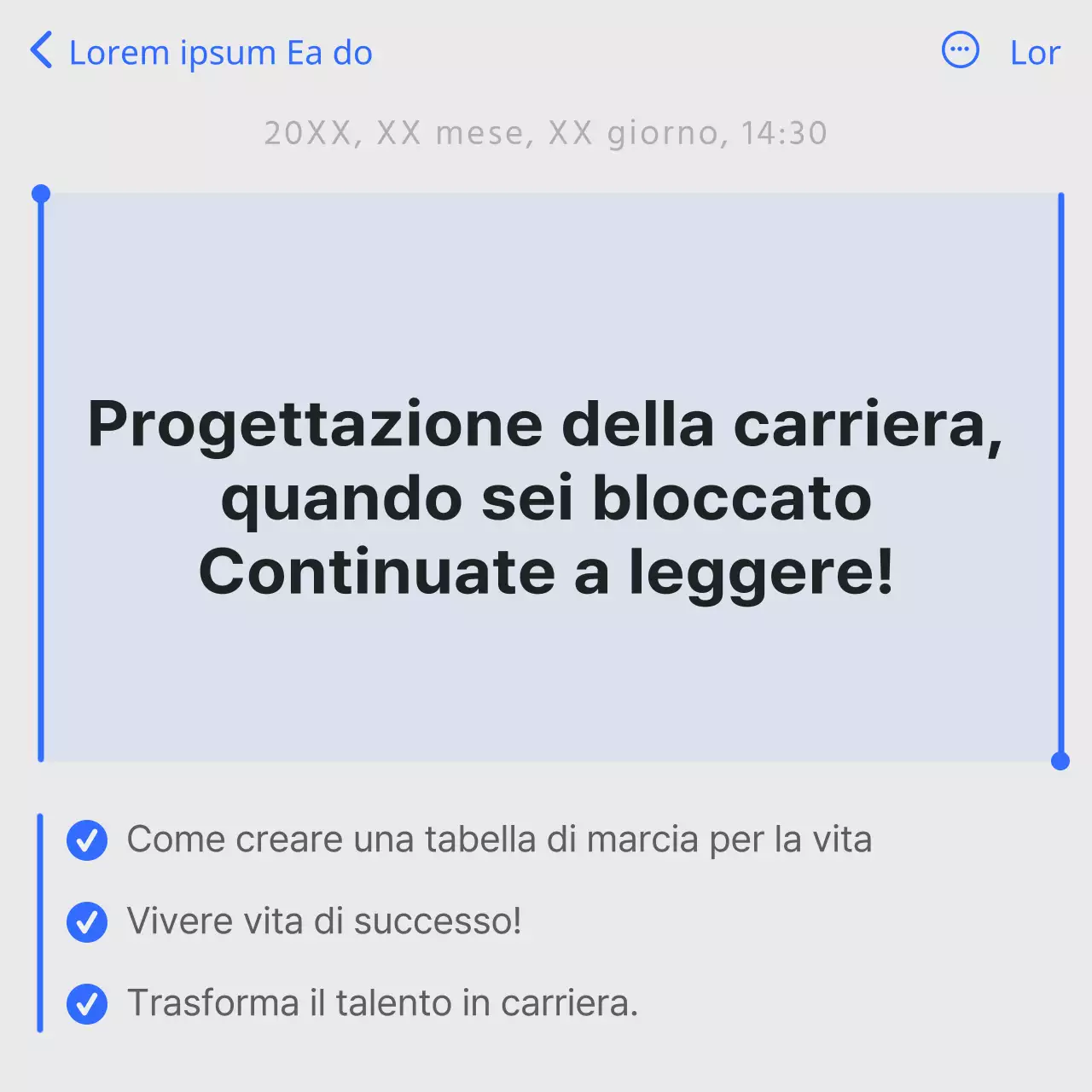 Guida alla progettazione di una carriera semplice in bianco e blu
