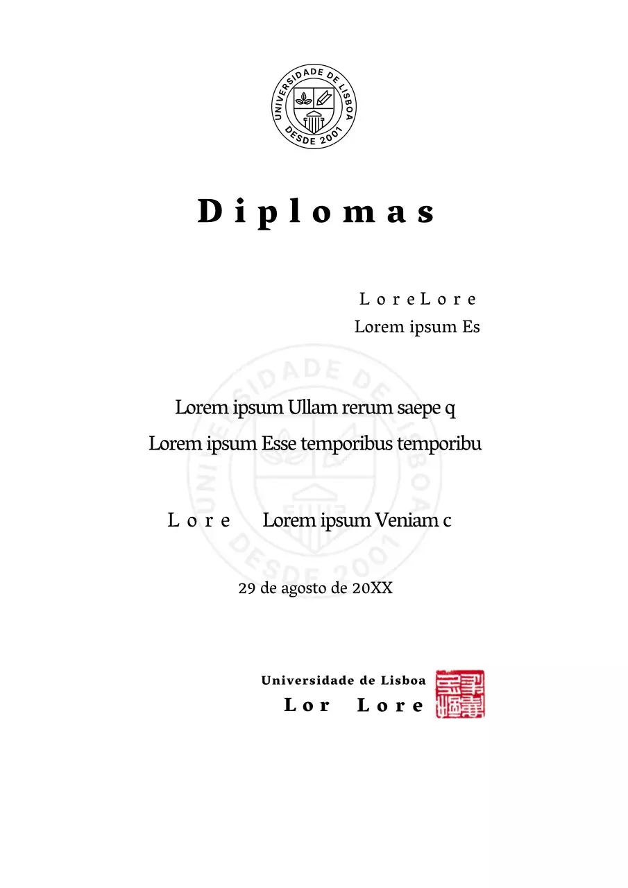 Diplomas universitários com um conceito de forma simples