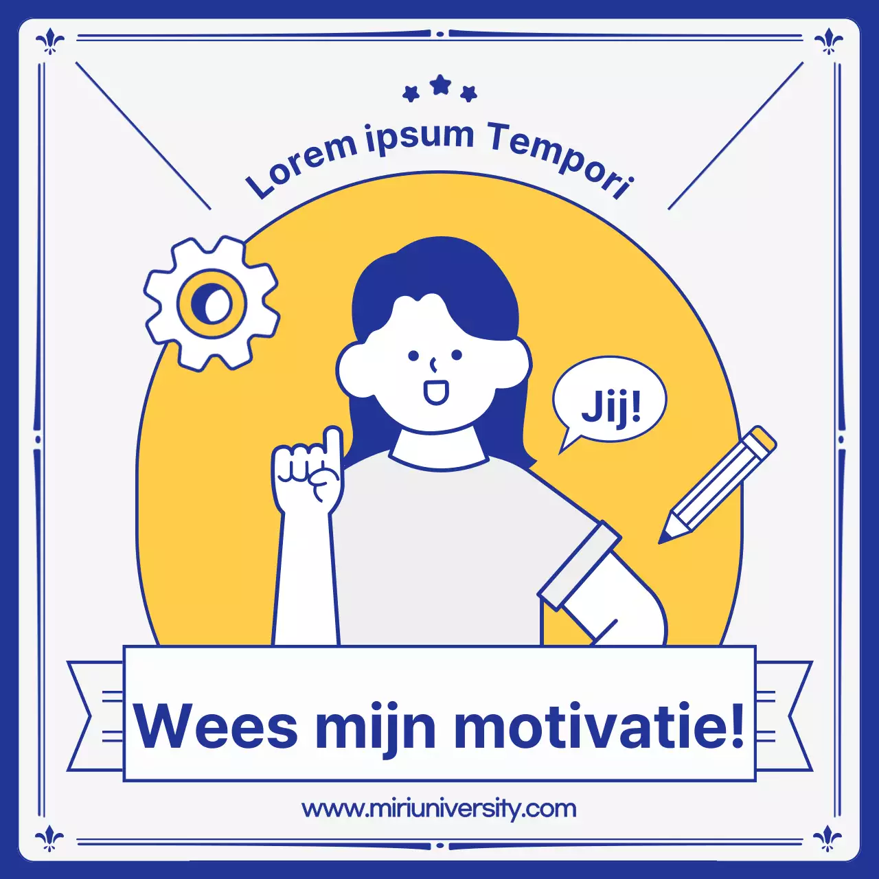 Kitscherige gele en marineblauwe universitaire departementale prospectussen