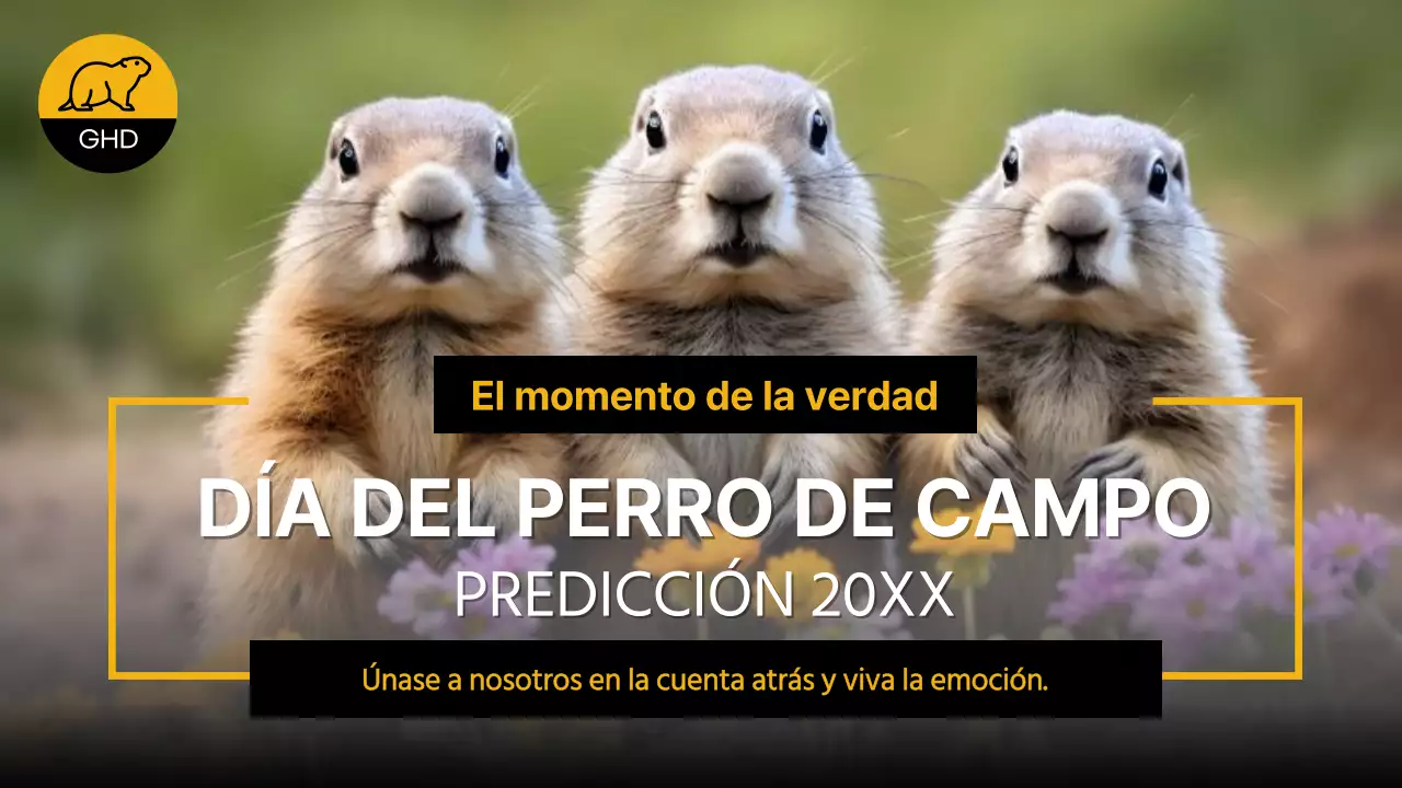 Predicción simple amarilla y negra del Día de la Marmota