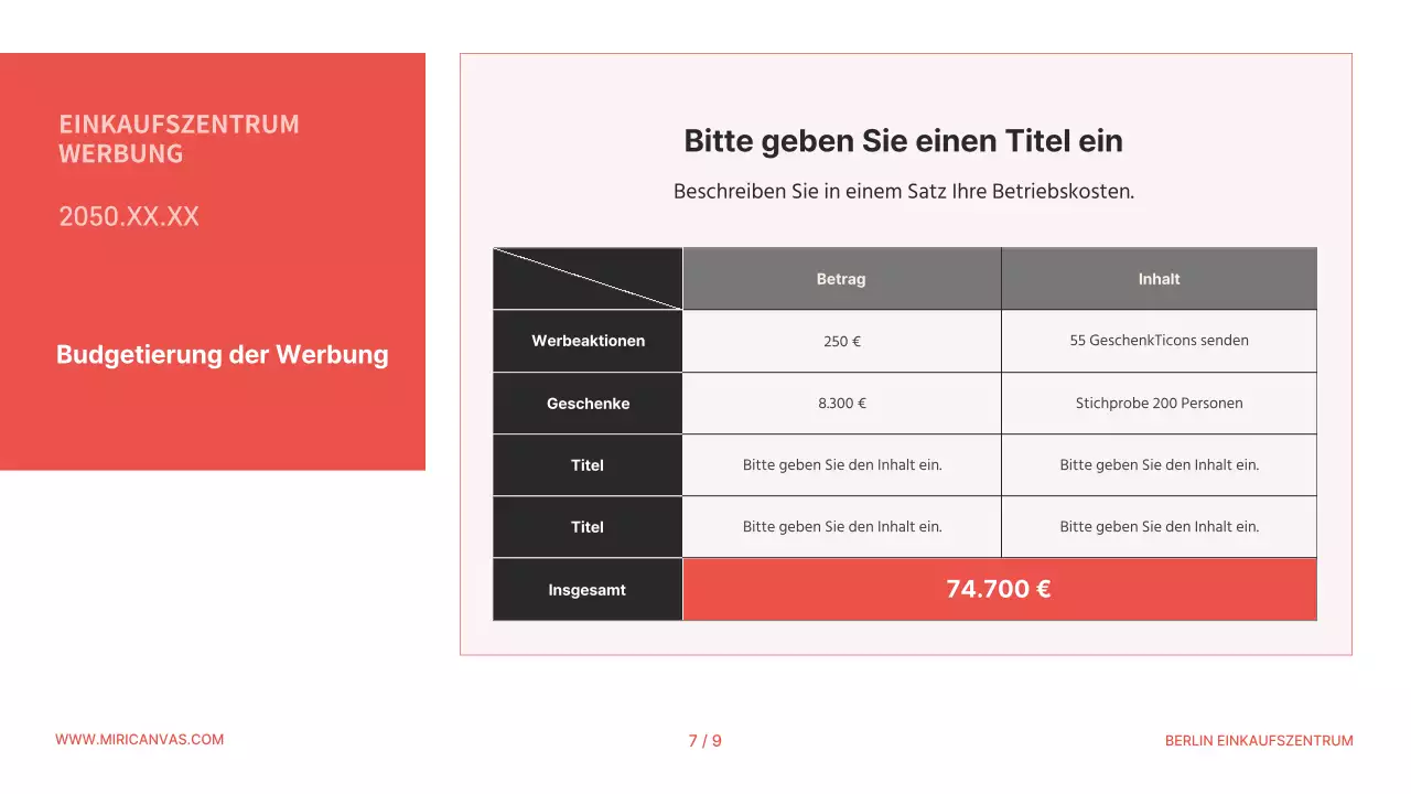 Ein einfacher orange-schwarzer Werbeslip