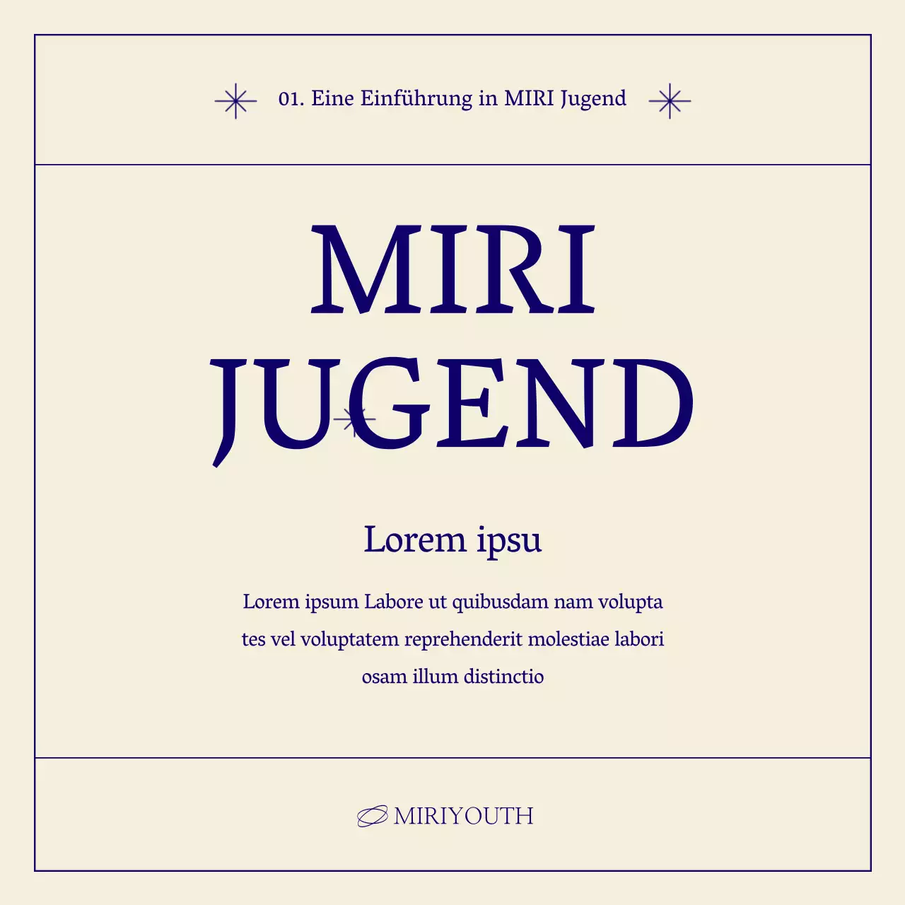 Eine schlichte Rekrutierungsstelle der Gemeinschaft in Marineblau und Beige