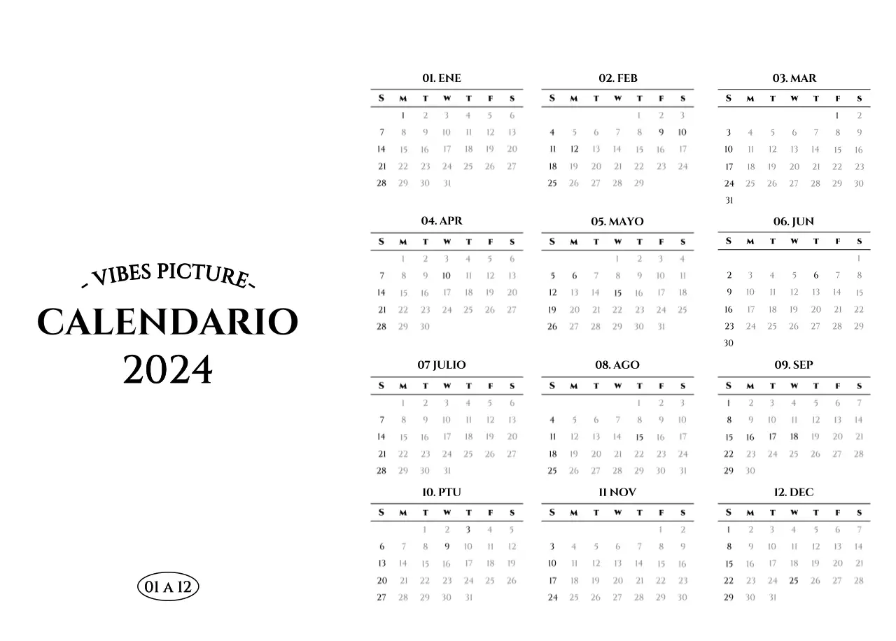Un calendario de estilo sencillo con un emotivo concepto de fotografía de viajes