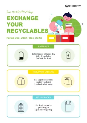 Green Modern Recycling Announcement Poster