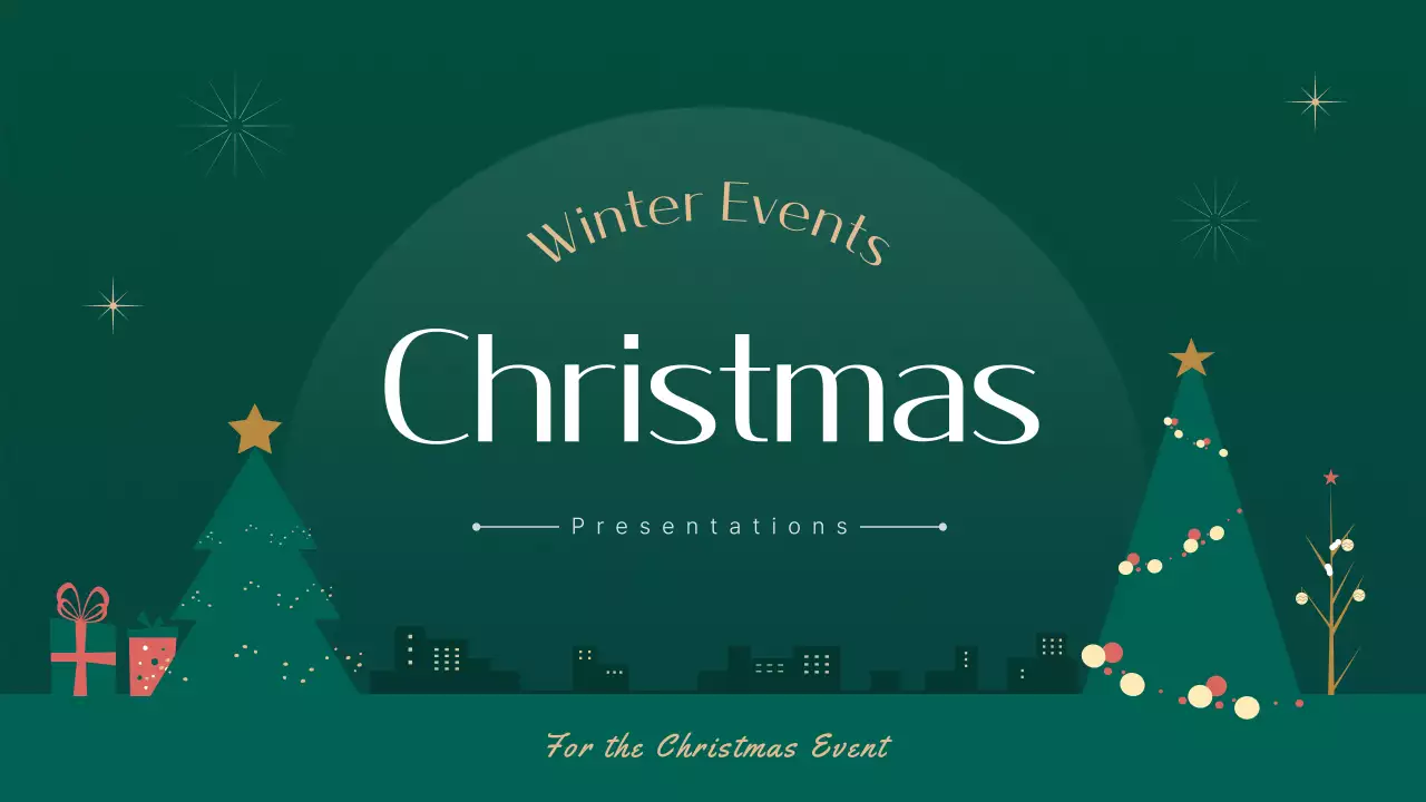 그린 전통 크리스마스 프레젠테이션