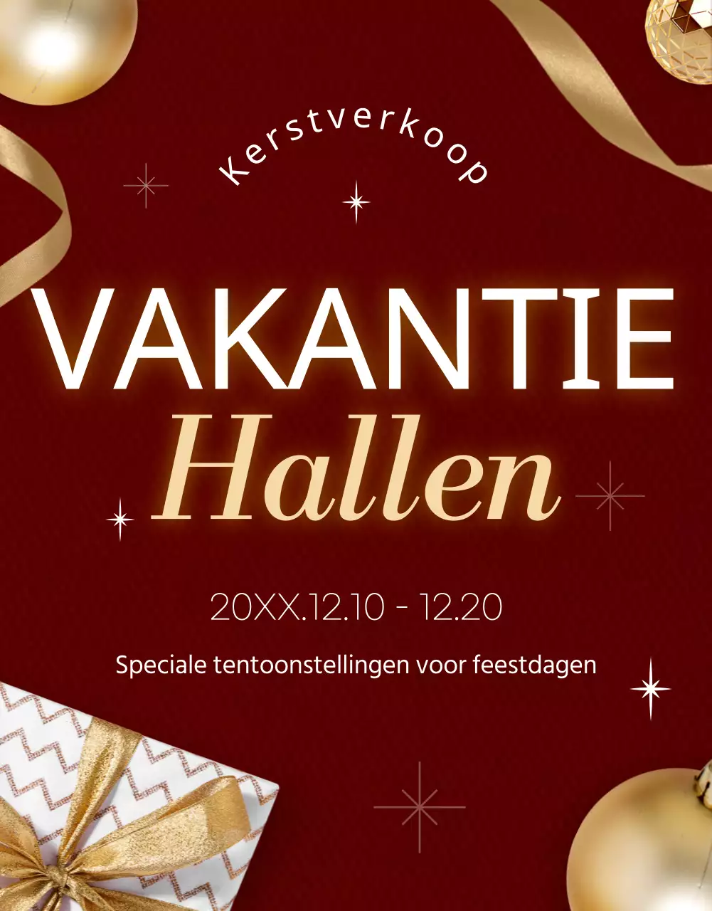 Promoot een luxe kerstverkoop in rood en geel