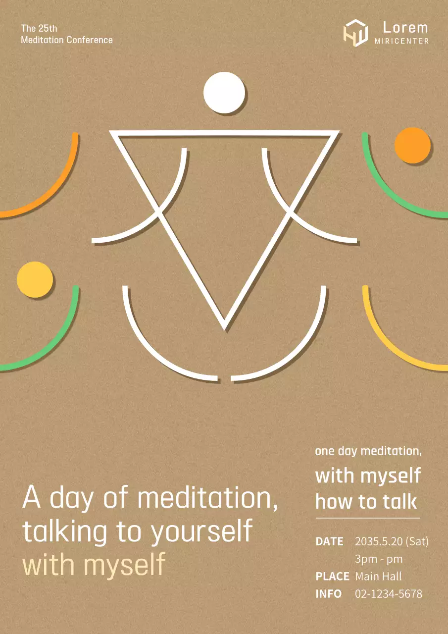 Beige Minimal Meditation Event Poster